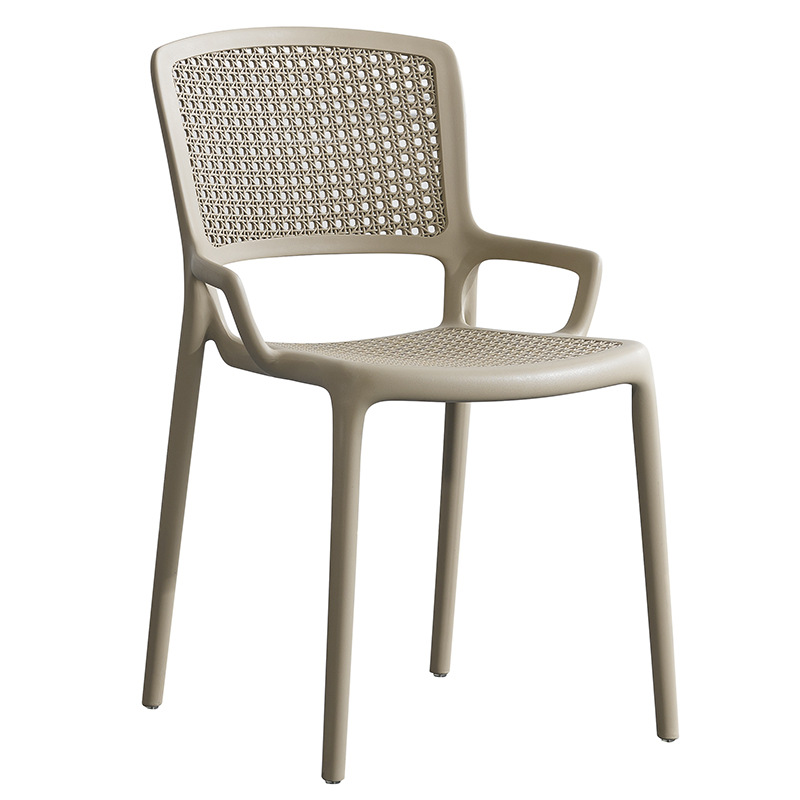 Plastic Cafe Chair In Taupe