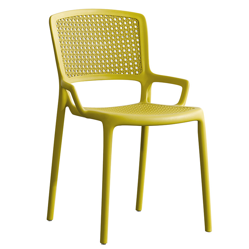Plastic Cafe Chair In Yellow