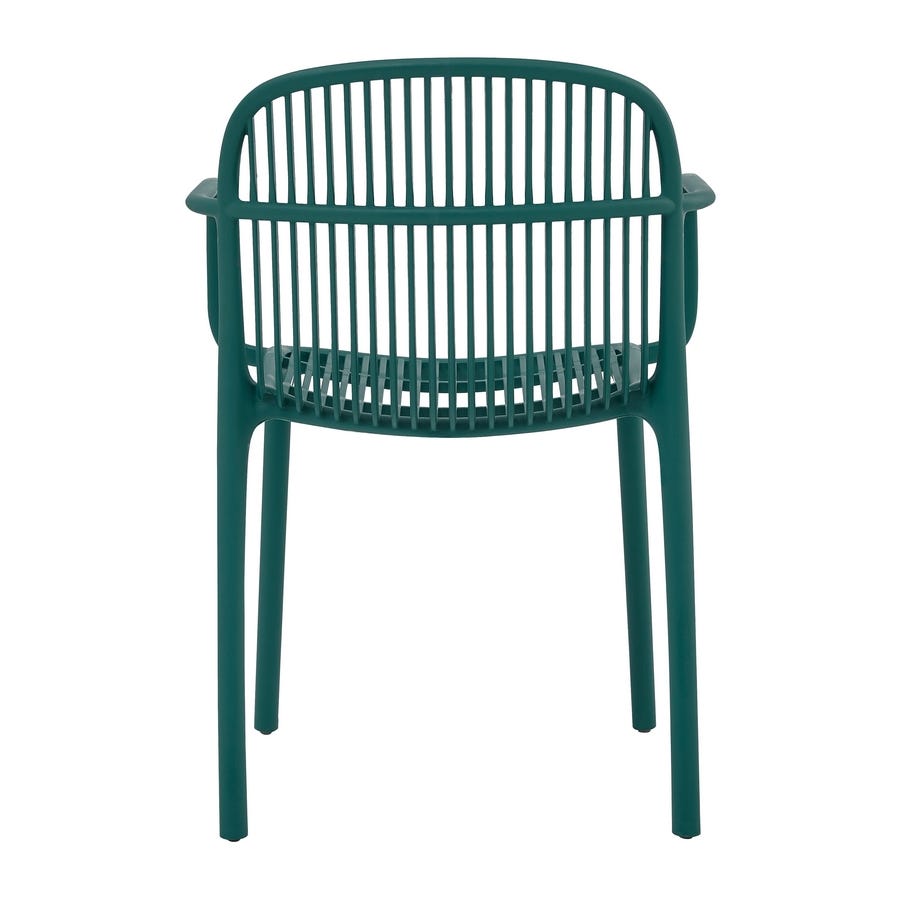 Commercial Monobloc PP Plastic Armchair with Full Slatted Seat, Weatherproof Outdoor Bistro Cafe Chair Wholesale for Patios and Restaurants