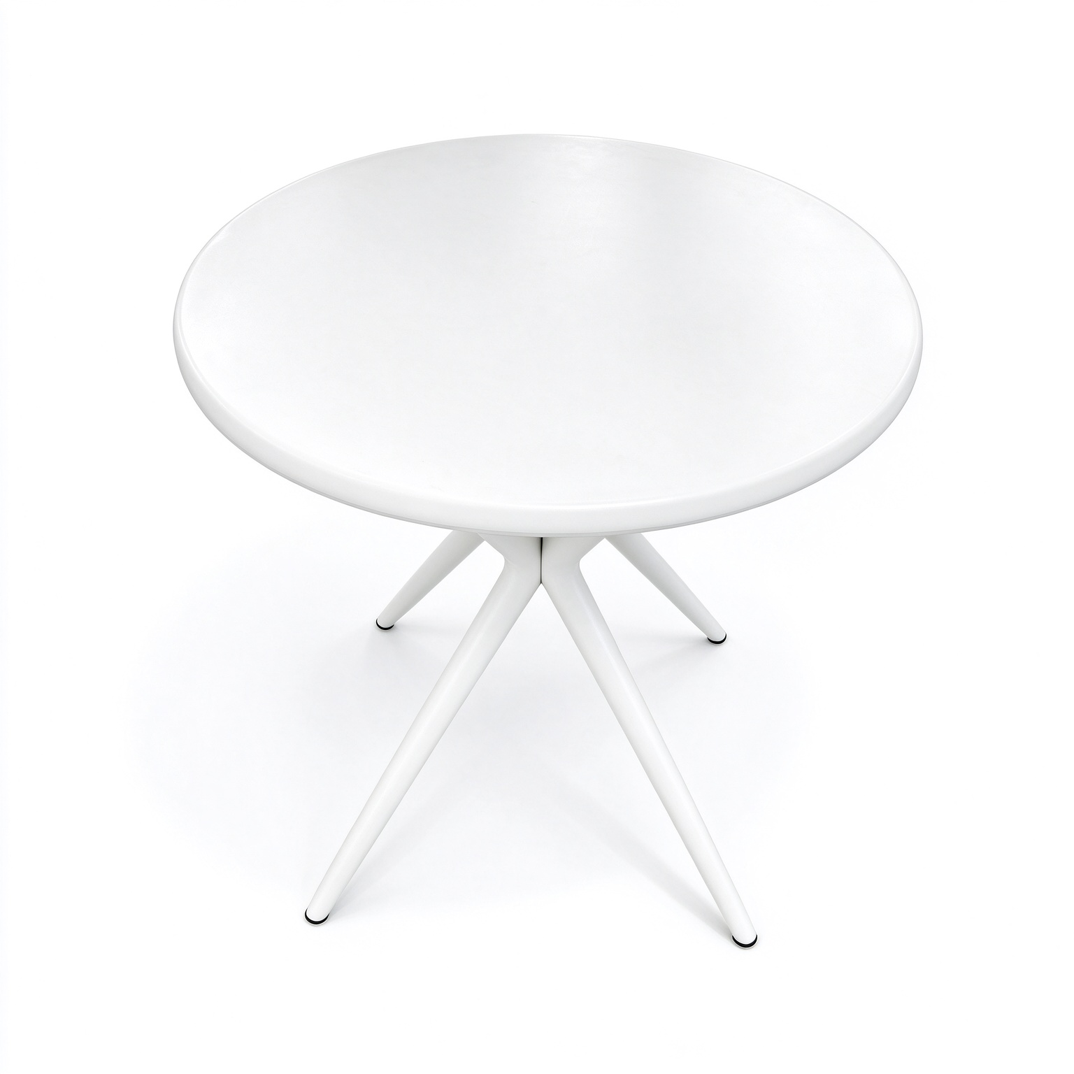Modern Commercial Round PP Plastic Dining Table Wholesale, Weatherproof Outdoor Cafe & Restaurant Table with Cross Legs