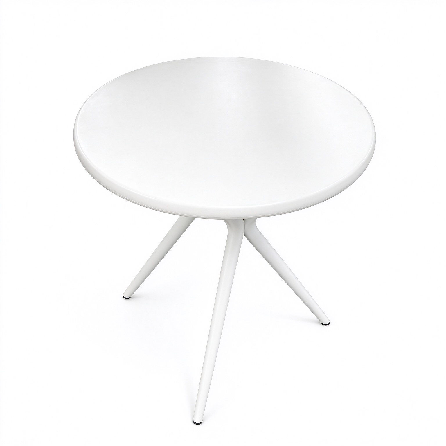 Modern Commercial Round PP Plastic Dining Table Wholesale, Weatherproof Outdoor Cafe & Restaurant Table with Cross Legs