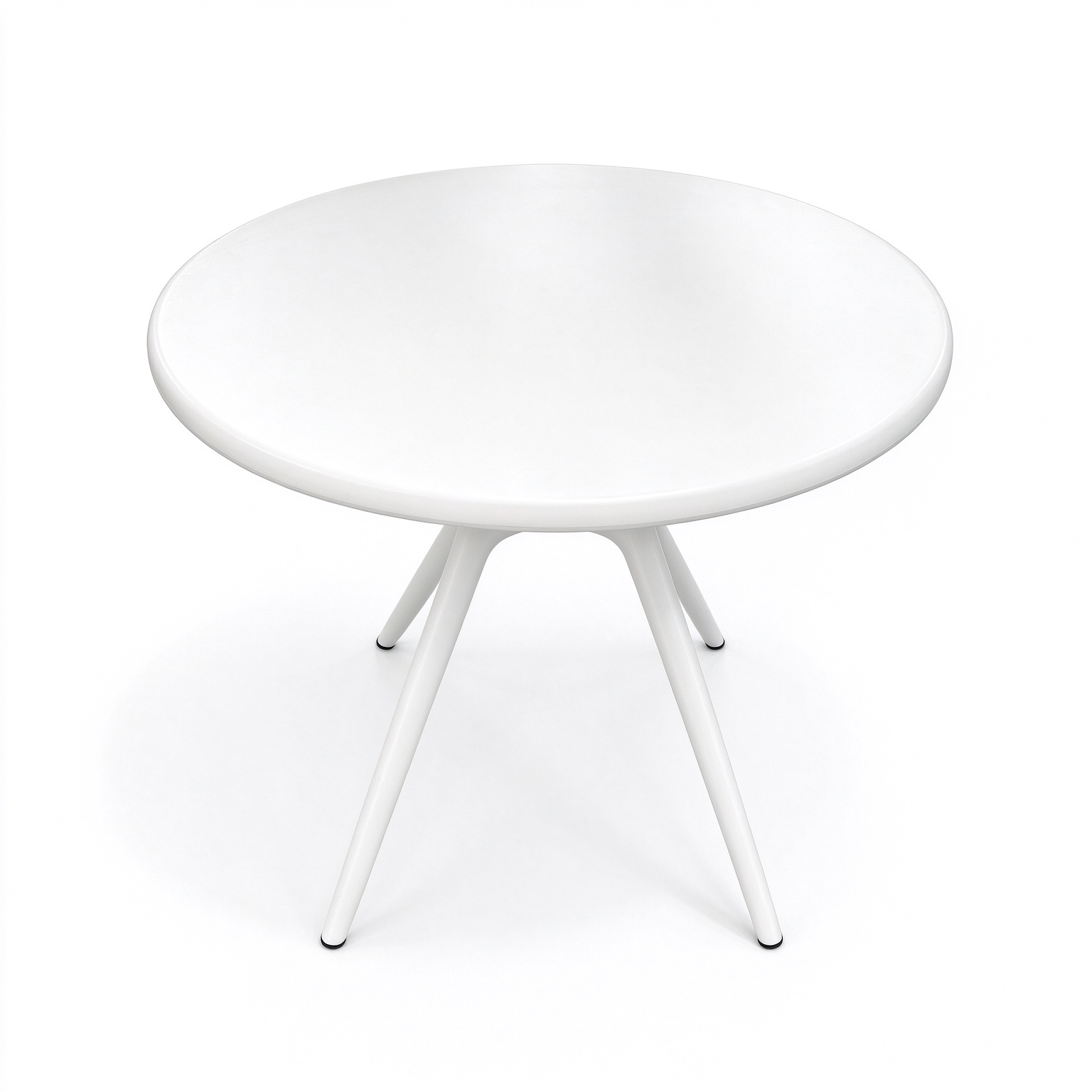 Modern Commercial Round PP Plastic Dining Table Wholesale, Weatherproof Outdoor Cafe & Restaurant Table with Cross Legs