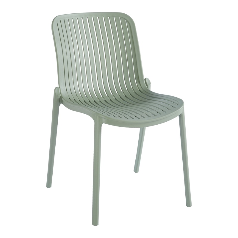 Stackable Ventilated Slatted PP Plastic Dining Chair, Monoblock Injection Side Chair for Indoor & Outdoor Use-PP Chair