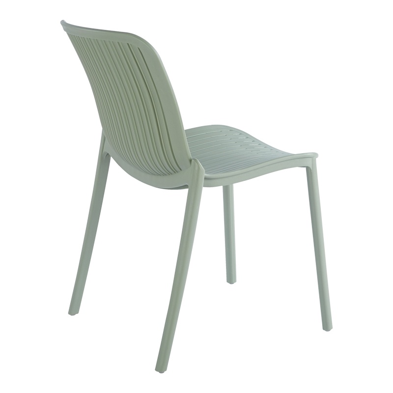 Stackable Ventilated Slatted PP Plastic Dining Chair, Monoblock Injection Side Chair for Indoor & Outdoor Use-PP Chair