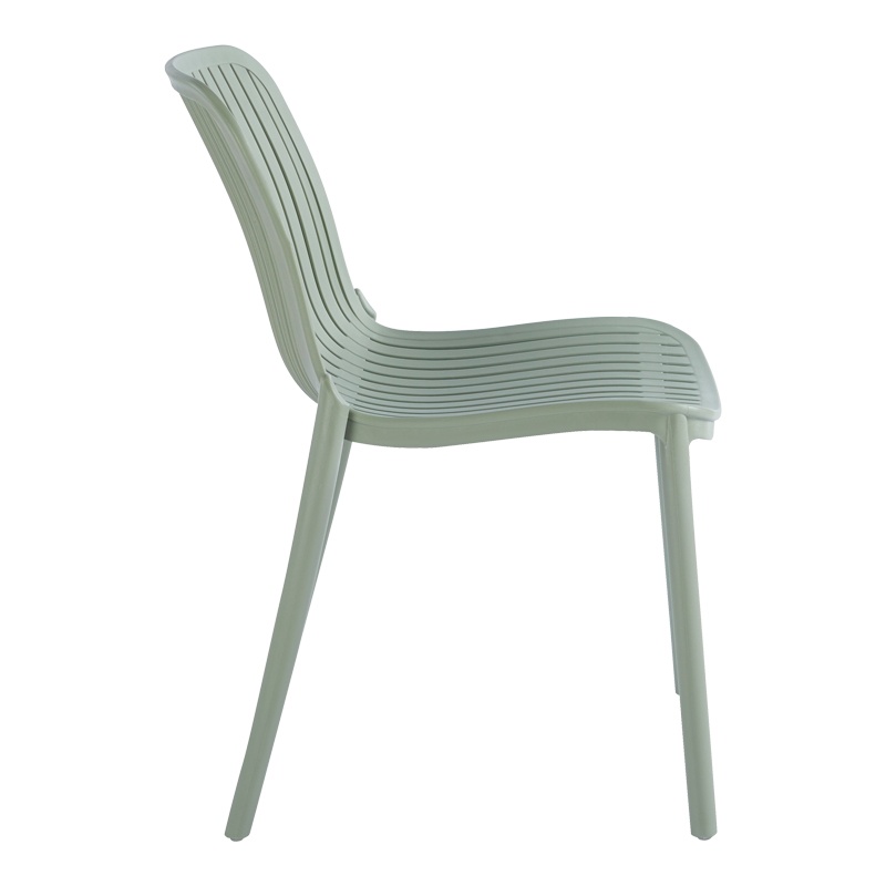 Stackable Ventilated Slatted PP Plastic Dining Chair, Monoblock Injection Side Chair for Indoor & Outdoor Use-PP Chair
