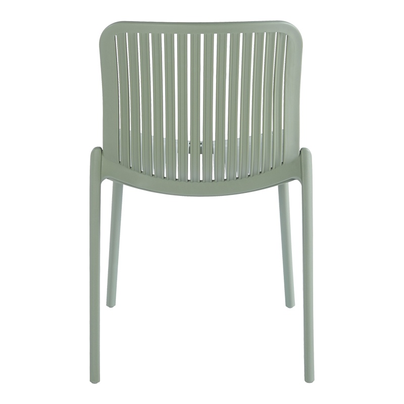 Stackable Ventilated Slatted PP Plastic Dining Chair, Monoblock Injection Side Chair for Indoor & Outdoor Use-PP Chair