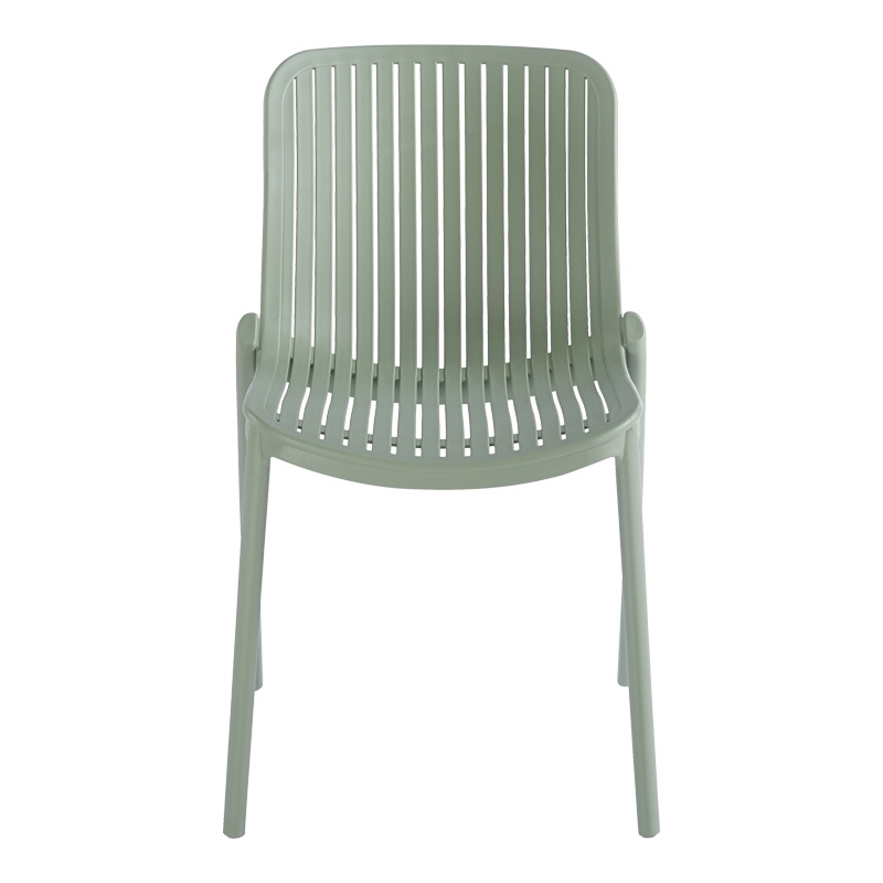 Stackable Ventilated Slatted PP Plastic Dining Chair, Monoblock Injection Side Chair for Indoor & Outdoor Use-PP Chair
