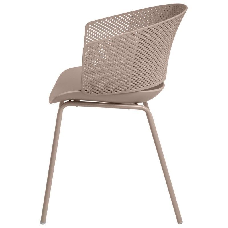 Taupe plastic chair with armrest-PP Chair
