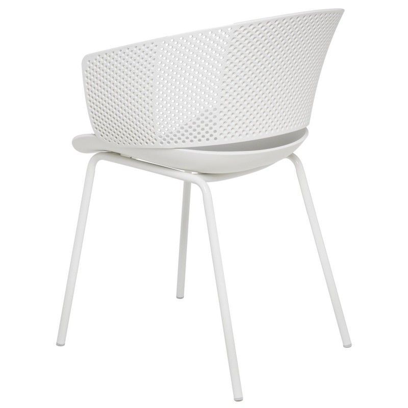 White plastic chair with armrest-PP Chair
