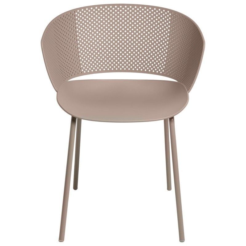 Taupe plastic chair with armrest-PP Chair