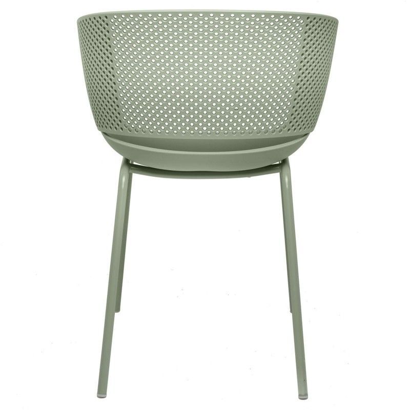 Green plastic chair with armrest-PP Chair
