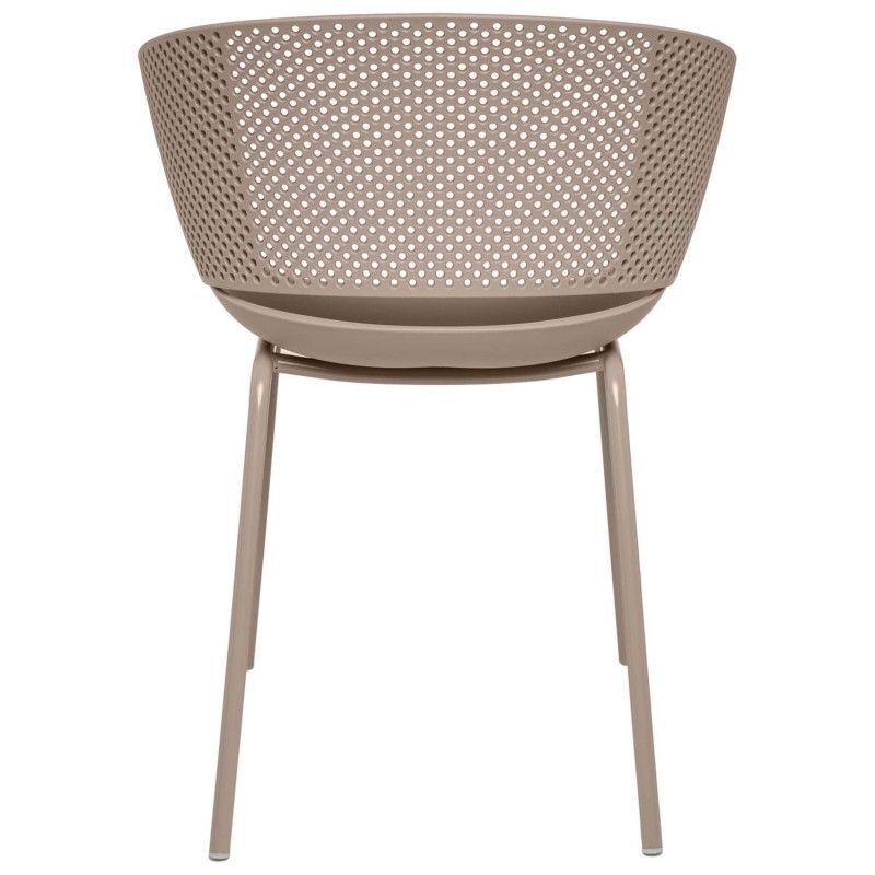 Taupe plastic chair with armrest-PP Chair