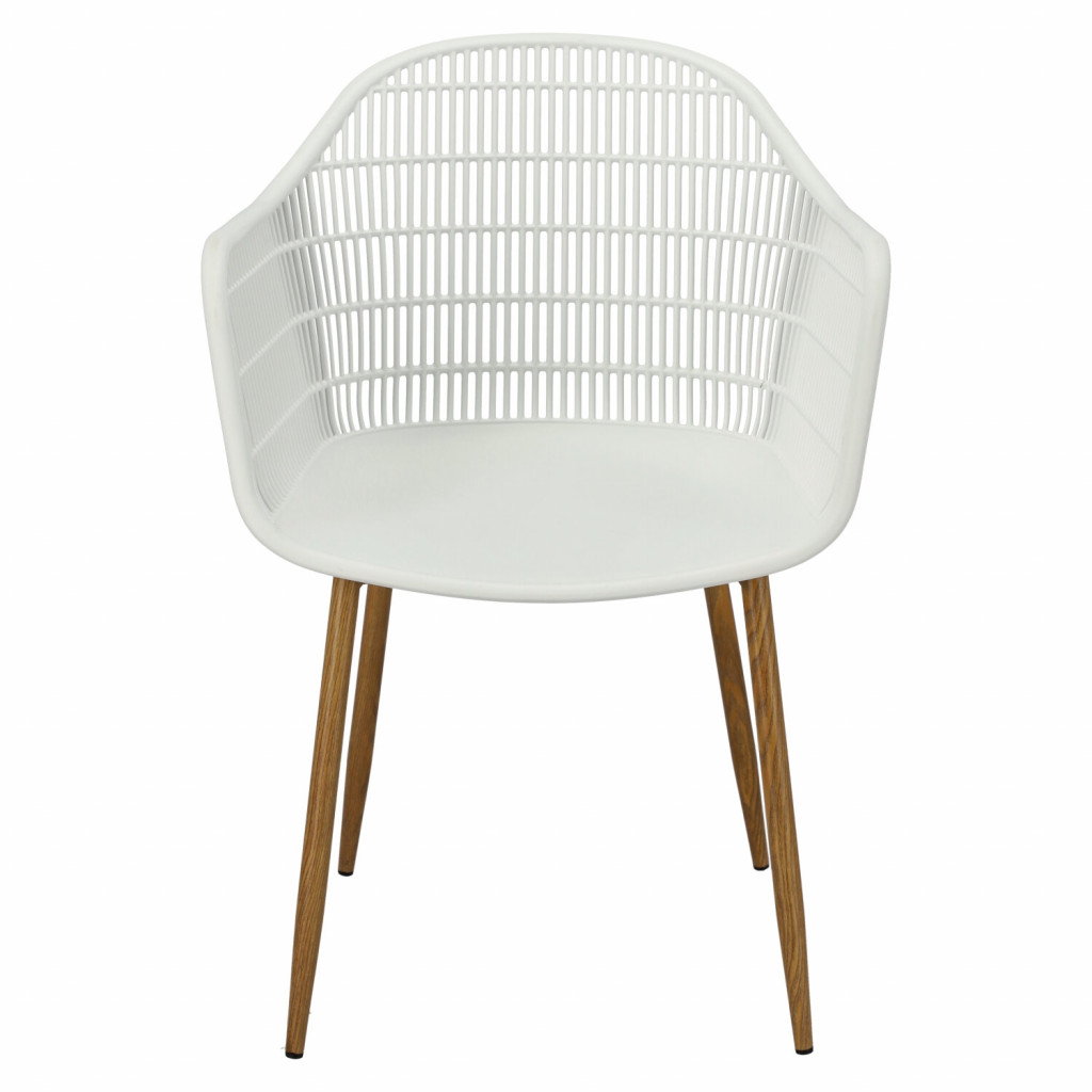 Cozy White Plastic Armchair-PP Chair
