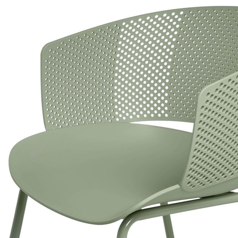 Green plastic chair with armrest-PP Chair