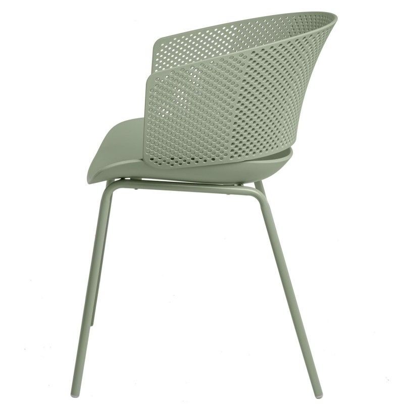 Green plastic chair with armrest-PP Chair