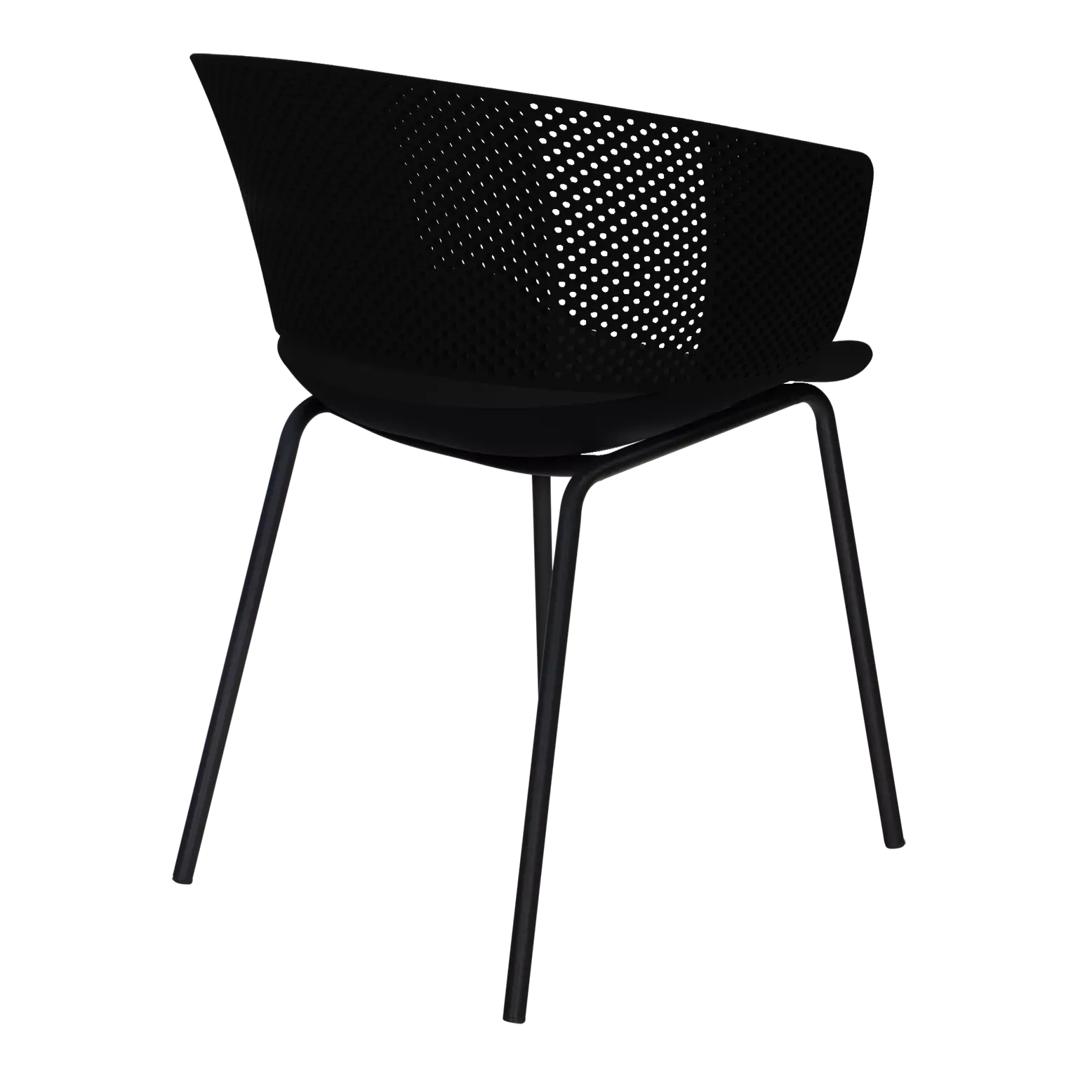 Black plastic chair with armrest-PP Chair