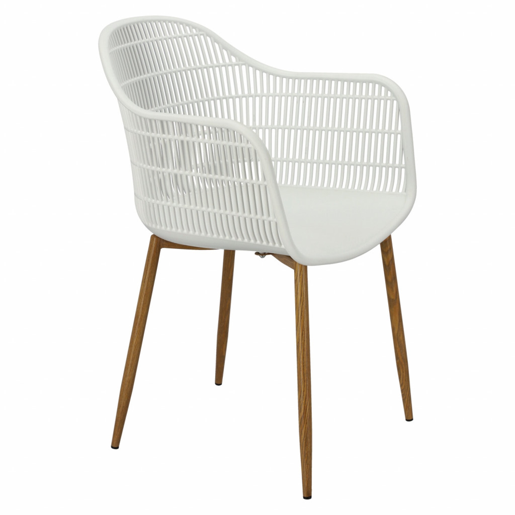 Cozy White Plastic Armchair-PP Chair