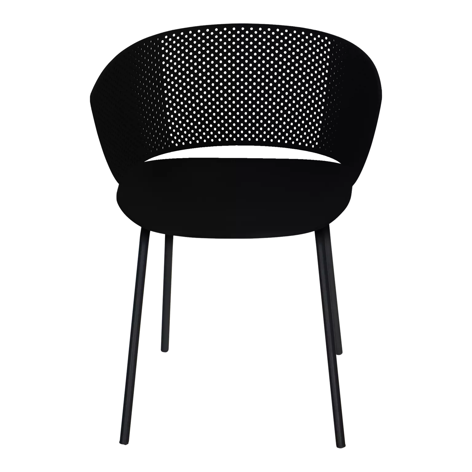 Black plastic chair with armrest-PP Chair