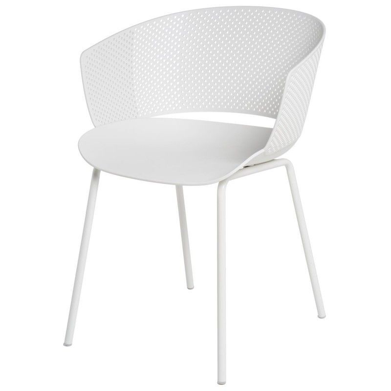 White plastic chair with armrest-PP Chair