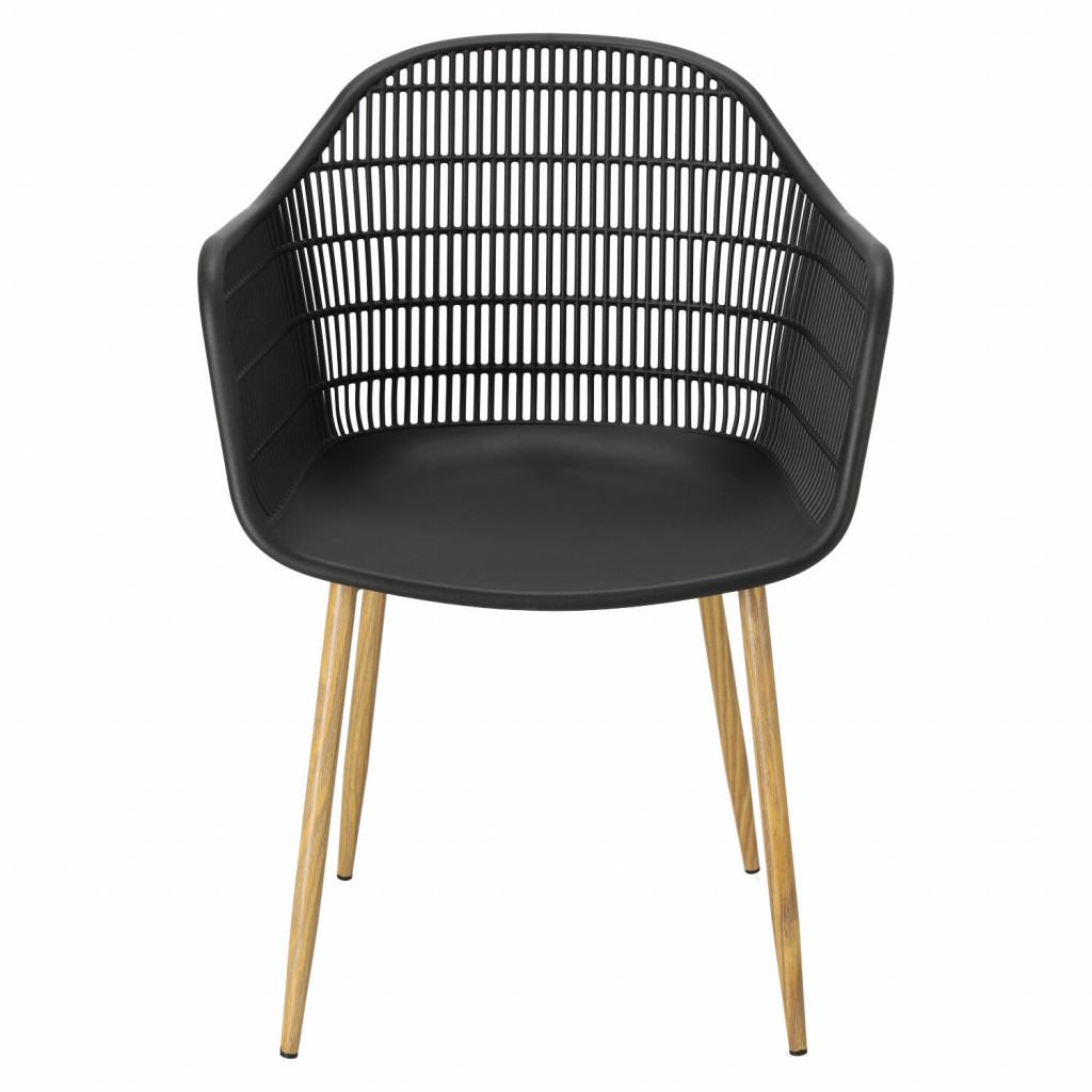 Cozy Black Plastic Armchair-PP Chair