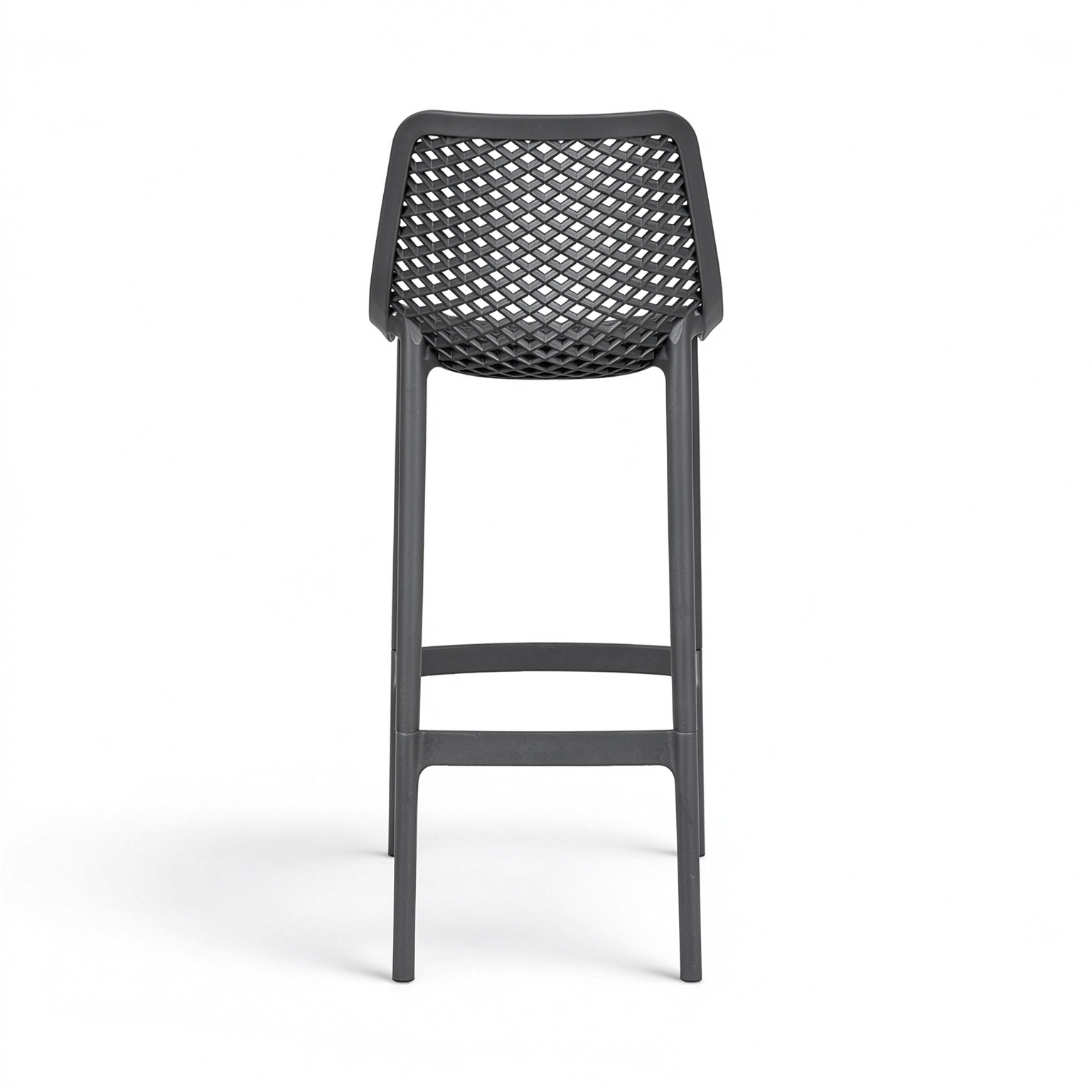 Plastic Bar Stool, Monoblock Breathable Mesh Backrest Counter Height Bar Chair with Footrest for Cafe Bar Restaurant