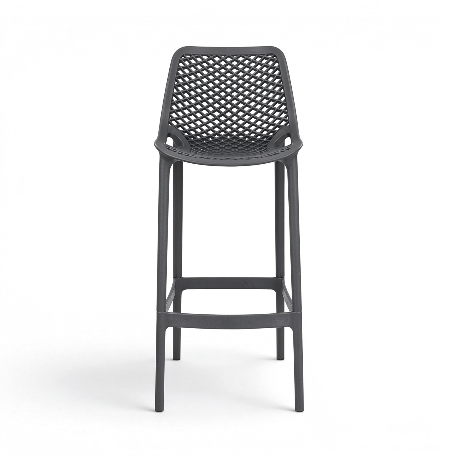 Plastic Bar Stool, Monoblock Breathable Mesh Backrest Counter Height Bar Chair with Footrest for Cafe Bar Restaurant