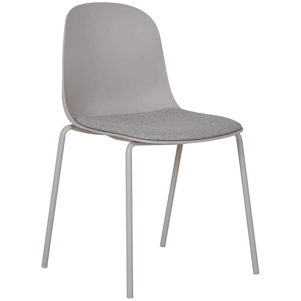 Stackable Grey Plastic Cafe Chair With Cushion