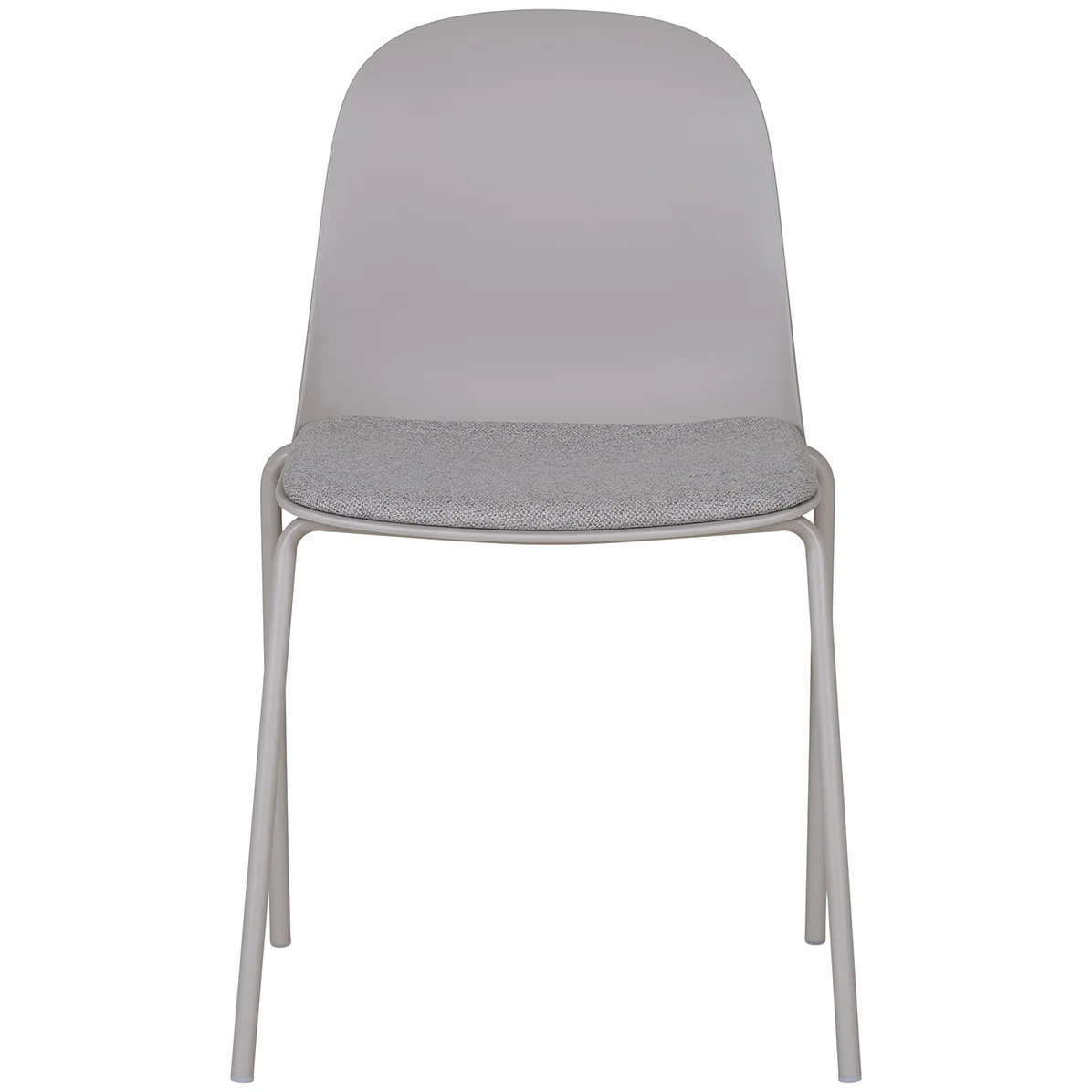 Stackable Grey Plastic Cafe Chair With Cushion