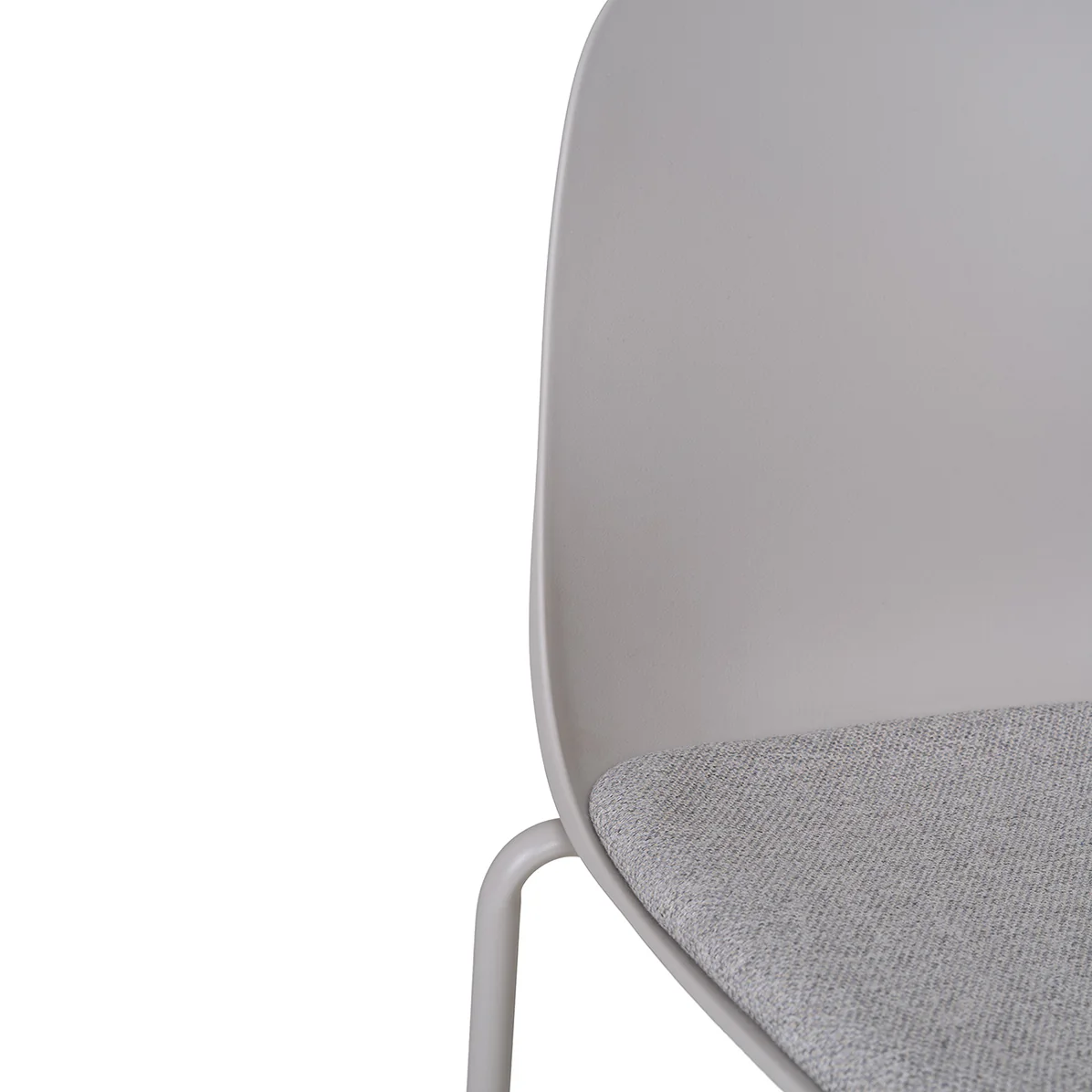 Stackable Grey Plastic Cafe Chair With Cushion