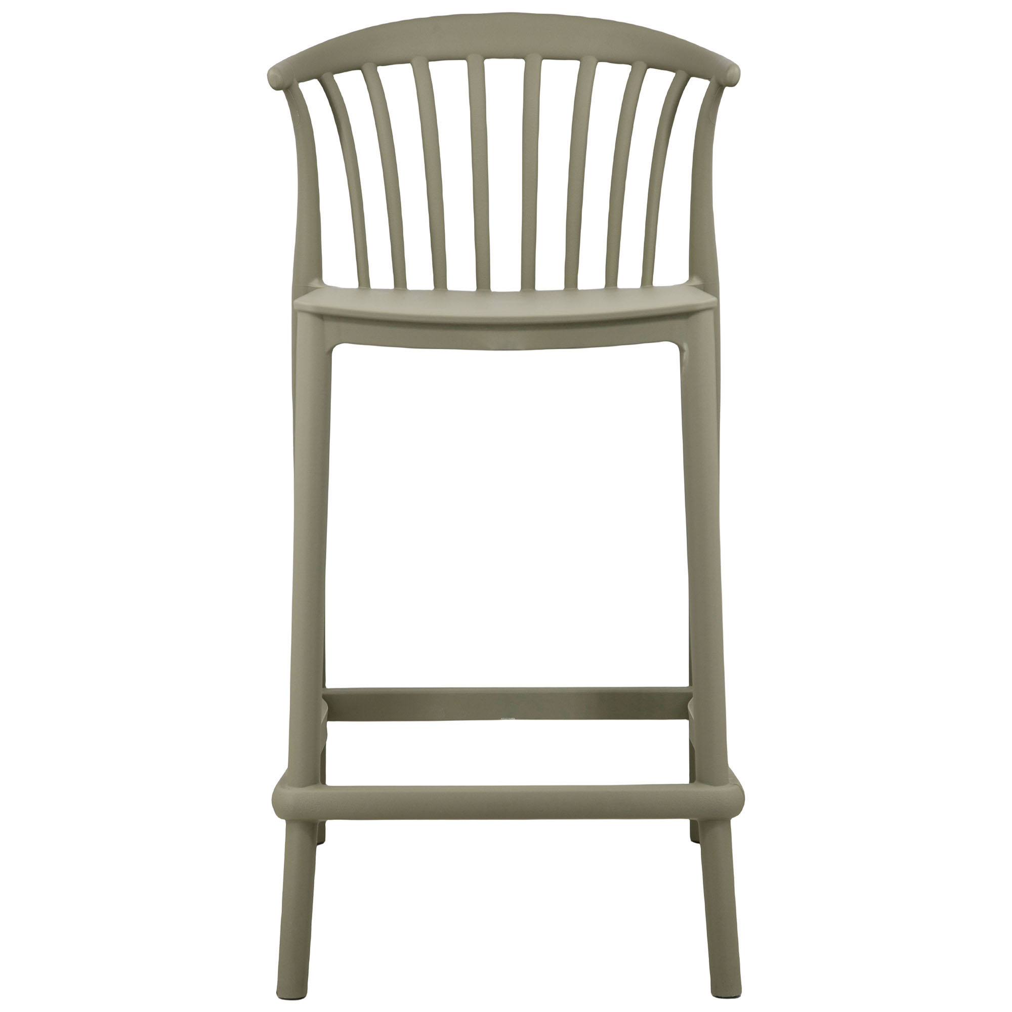 Green Backrest Outdoor Plastic Barstool - Weatherproof & Stylish Seating for Bars & Patios