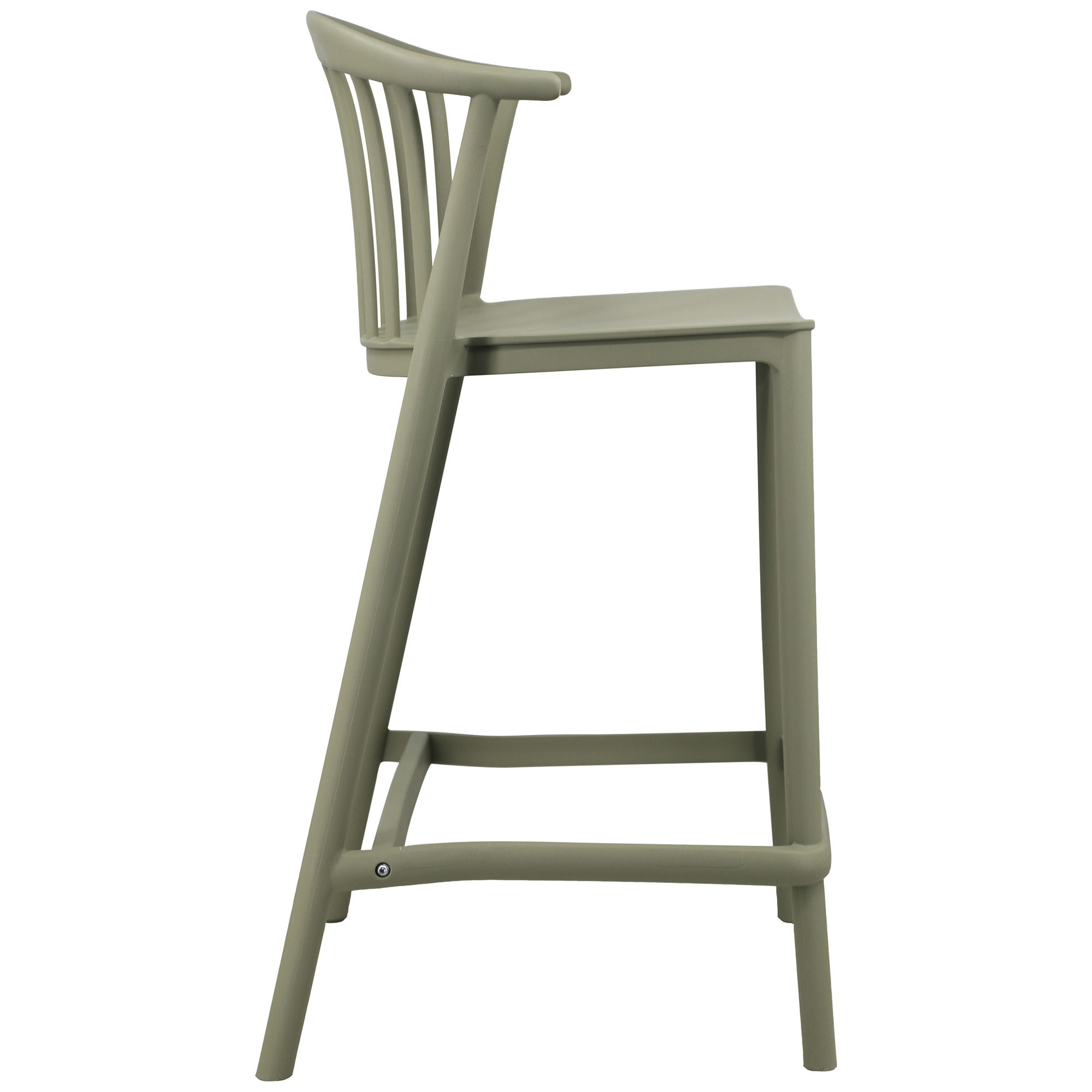 Green Backrest Outdoor Plastic Barstool - Weatherproof & Stylish Seating for Bars & Patios