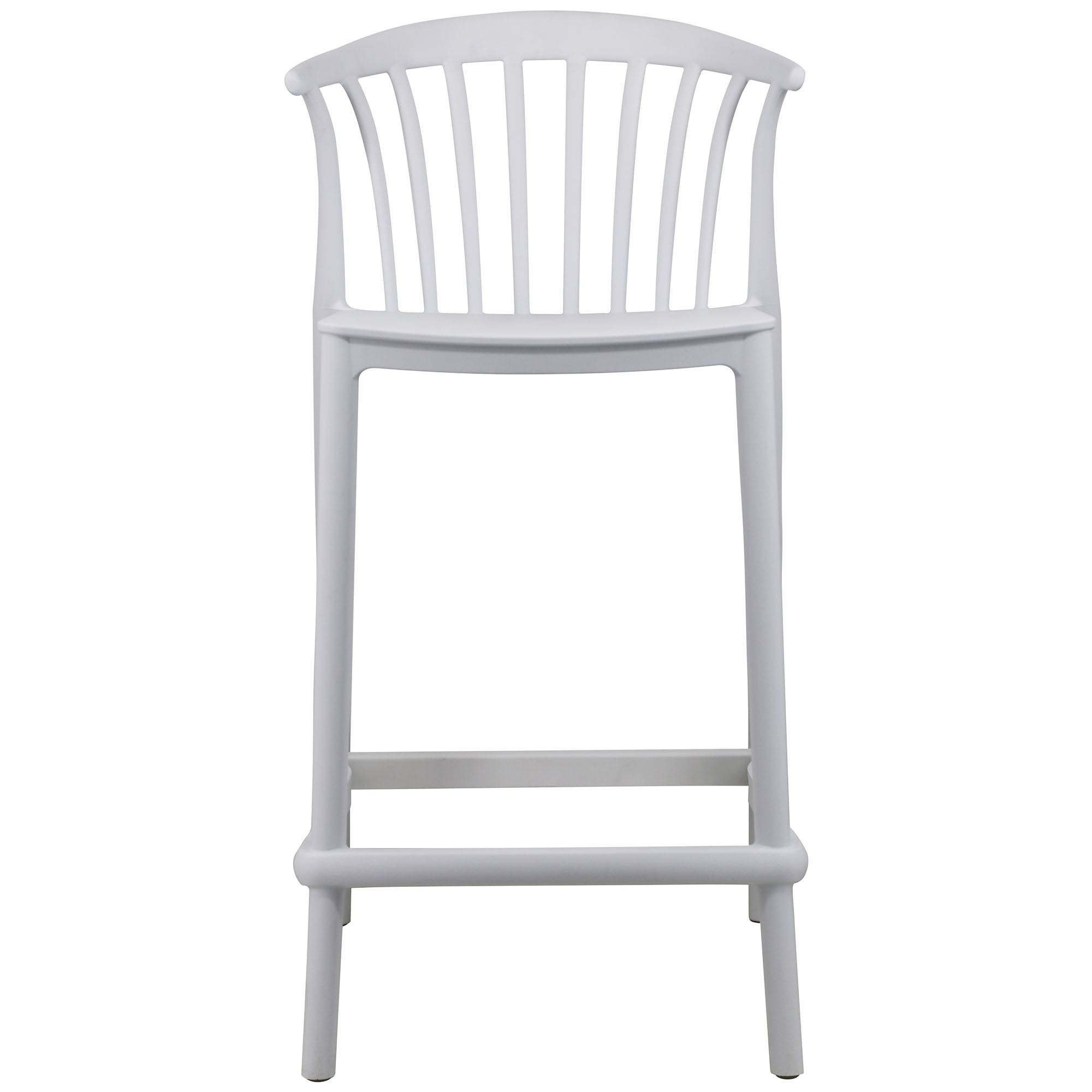 Light Gray Backrest Outdoor Plastic Barstool - Weather-Resistant & Modern Seating for Outdoor Bars