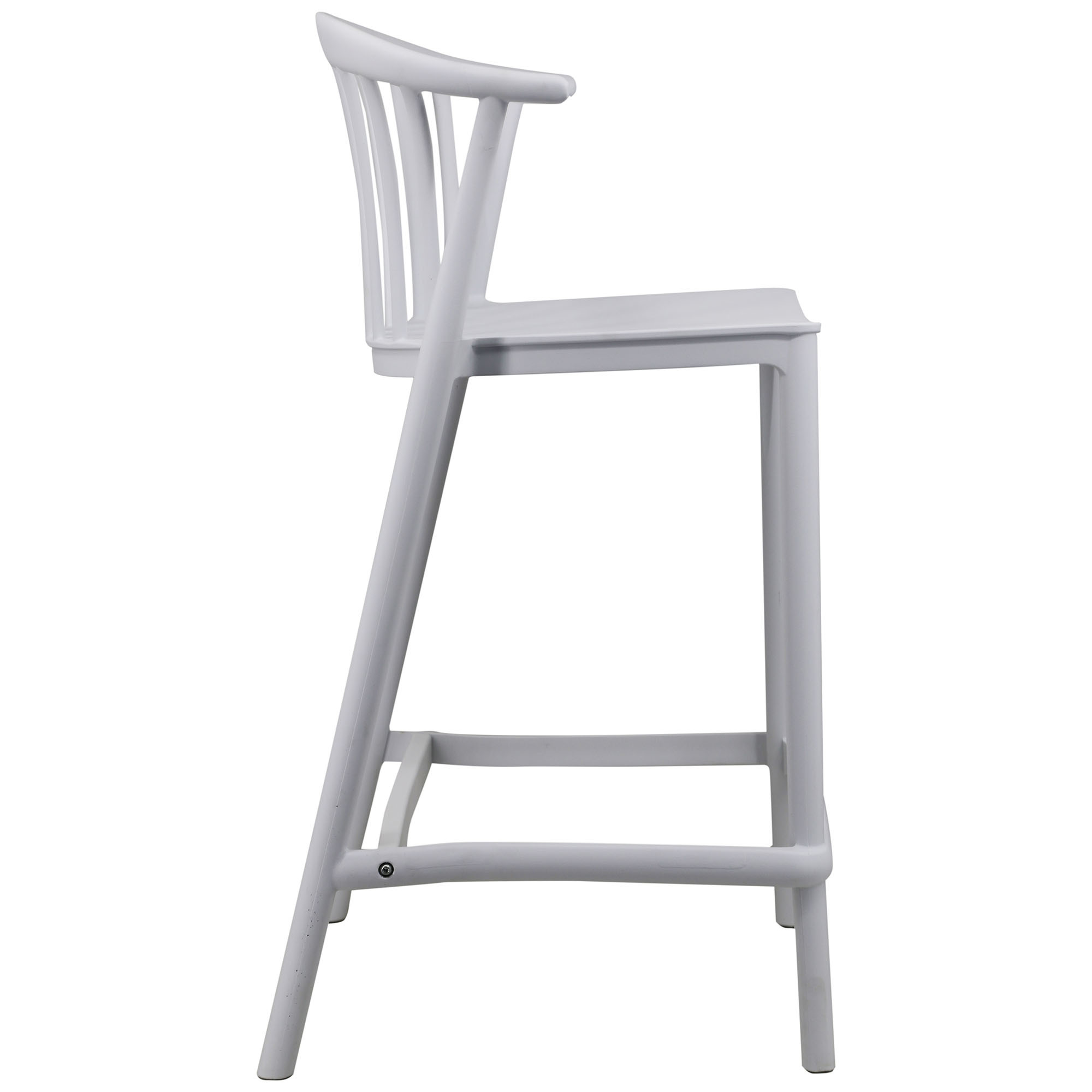 Light Gray Backrest Outdoor Plastic Barstool - Weather-Resistant & Modern Seating for Outdoor Bars