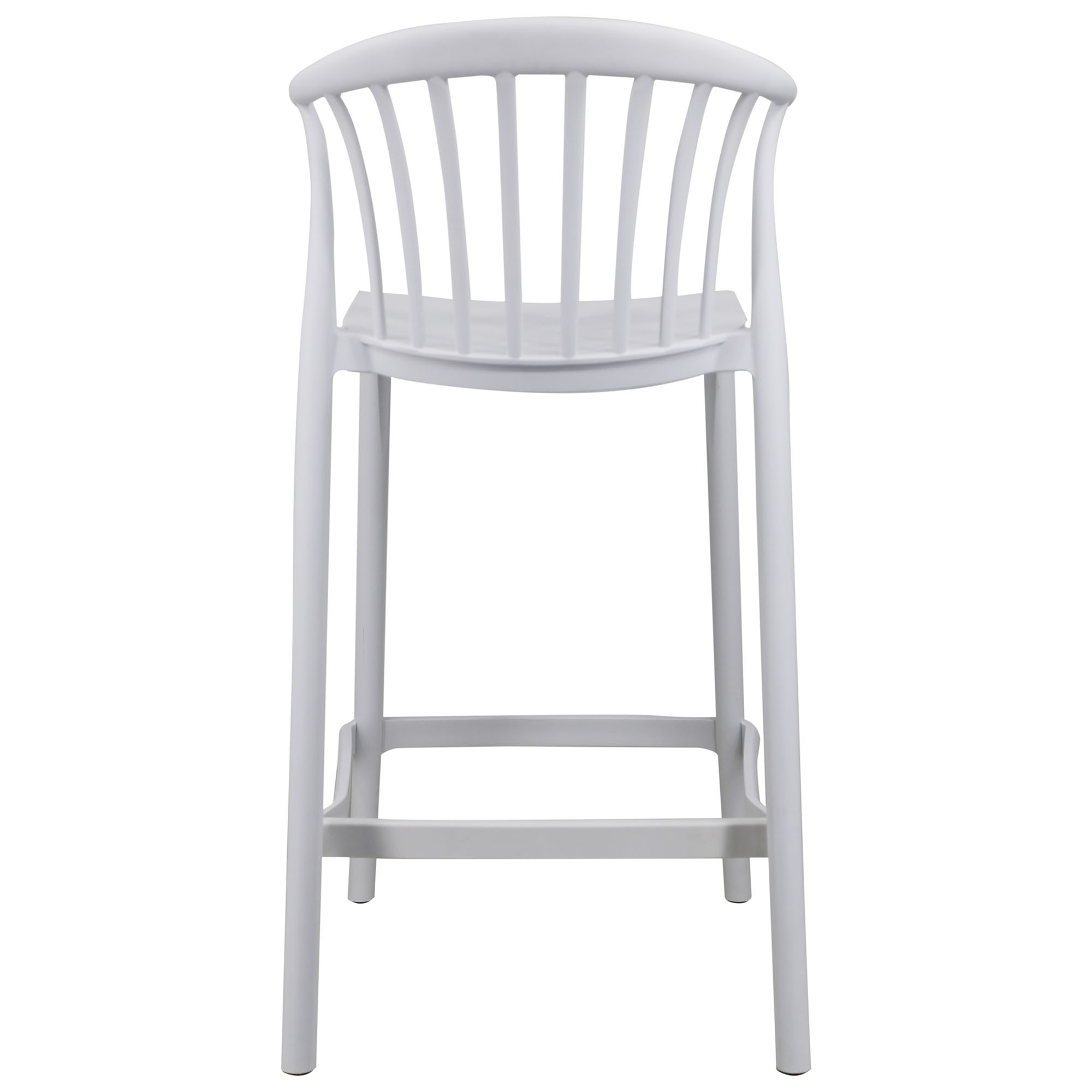 Light Gray Backrest Outdoor Plastic Barstool - Weather-Resistant & Modern Seating for Outdoor Bars