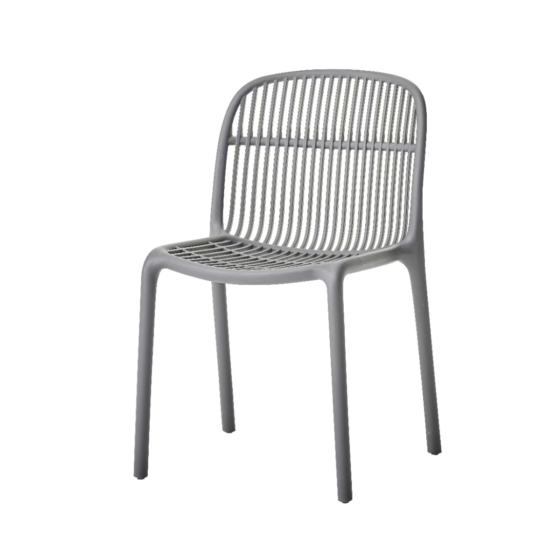 Modern Gray Polypropylene Dining Chair – Stackable Contemporary Seating Solution