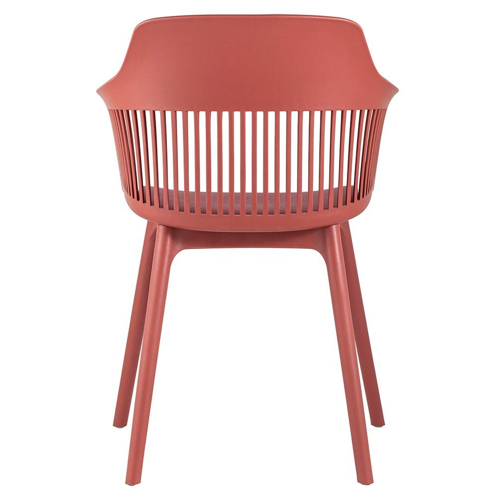 Red Polypropylene Armchair with Removable Leather Cushion