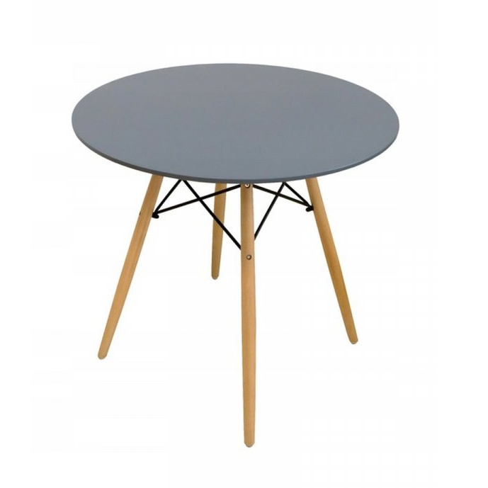 Grey MDF Dining Table With Four Wood Feet-PP Chair