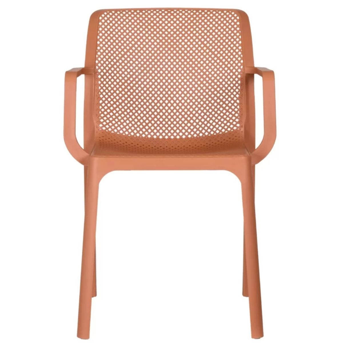 Breathable Mesh PP Plastic Outdoor Armchair - Stackable Patio Chair for Restaurant, Cafe & Hotel