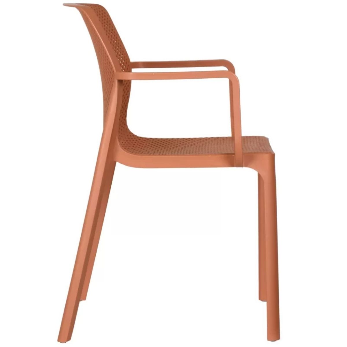 Breathable Mesh PP Plastic Outdoor Armchair - Stackable Patio Chair for Restaurant, Cafe & Hotel