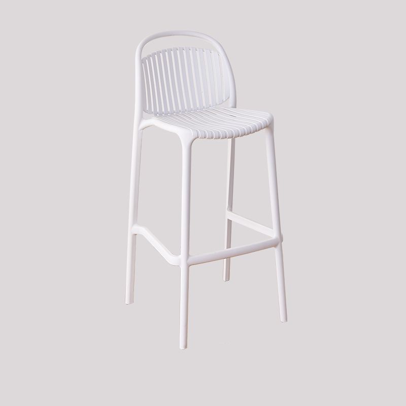 White Polypropylene Bar Stool - Sleek Design for Home & Bar