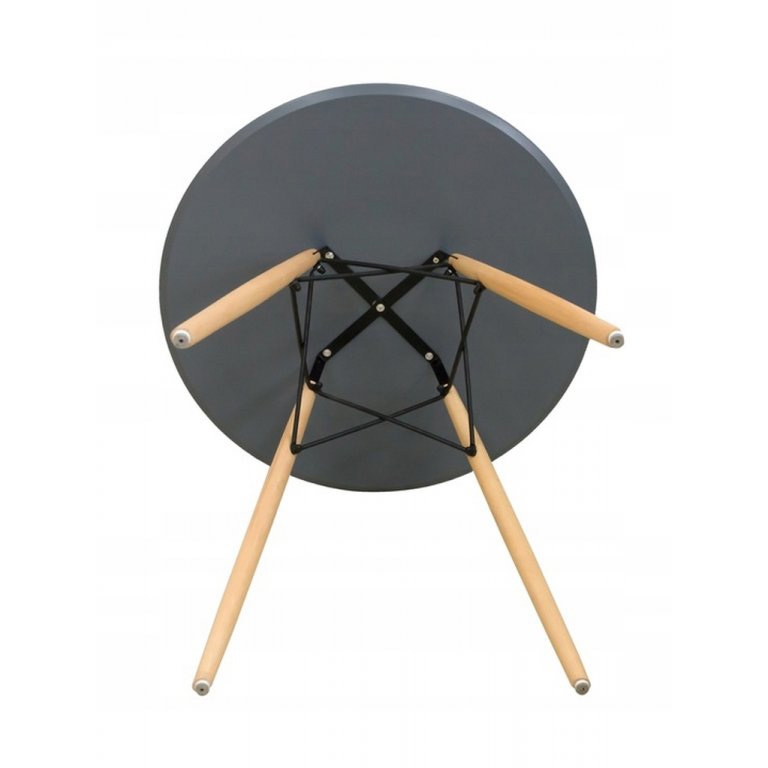 Grey MDF Dining Table With Four Wood Feet-PP Chair