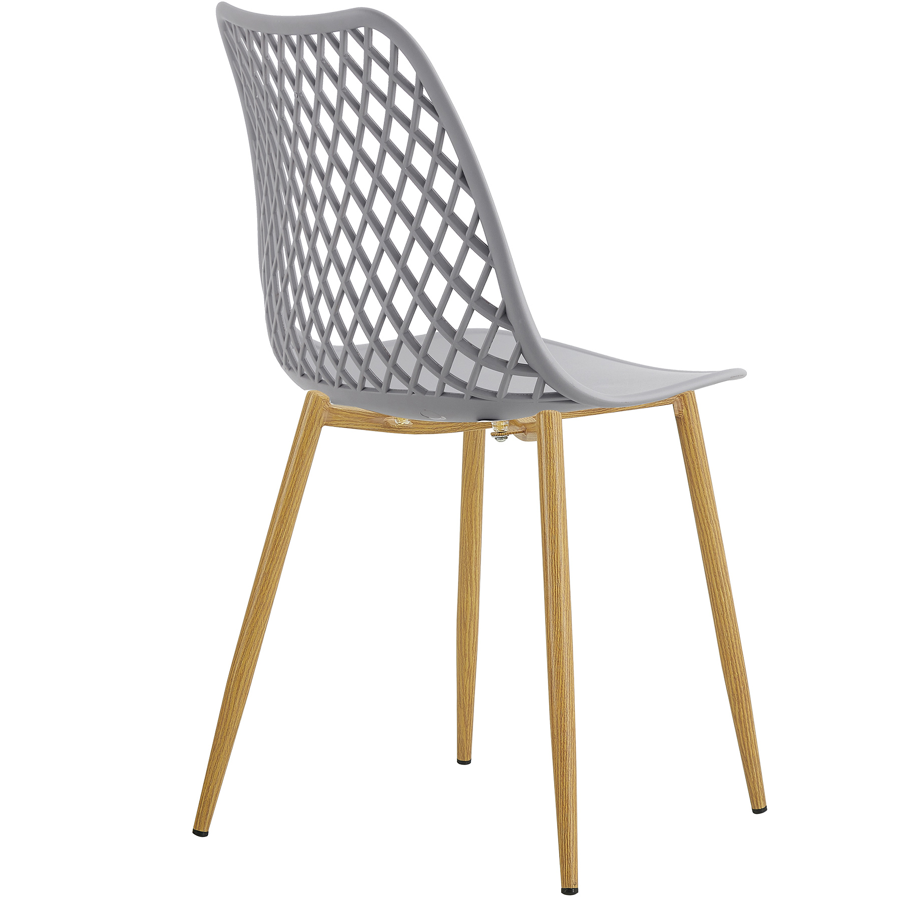 Grey plastic side dining chair with metal feet-PP Chair