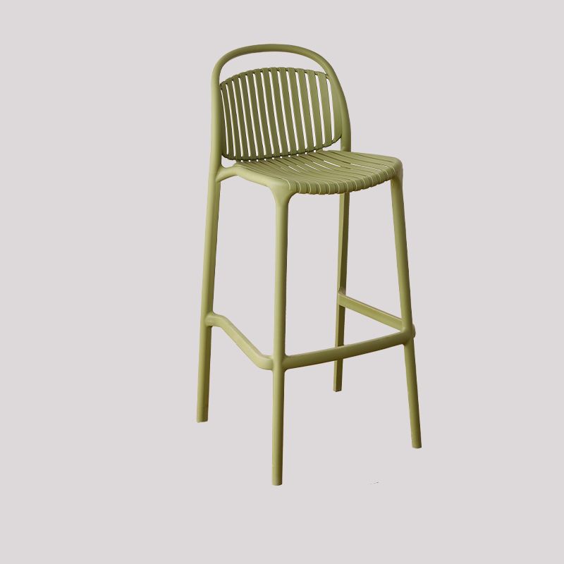 Stackable Green Plastic Bar Stool - Backless Kitchen Island Height Chair
