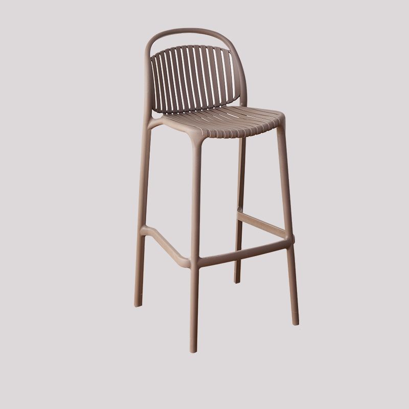 Stackable Camel Color Polypropylene Bar Stool - Modern Backless Stool for Kitchen & Cafe