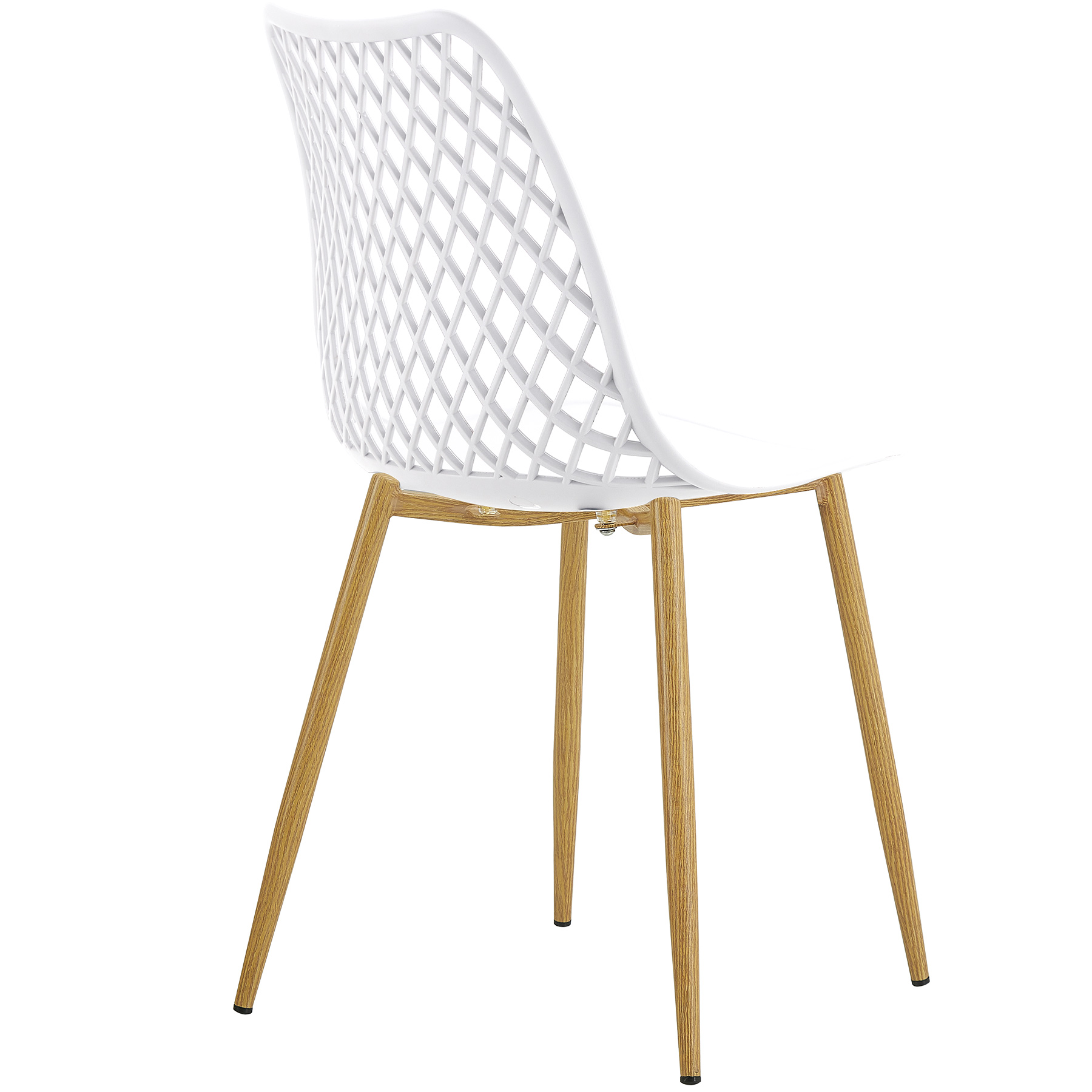 White plastic side dining chair with metal feet-PP Chair