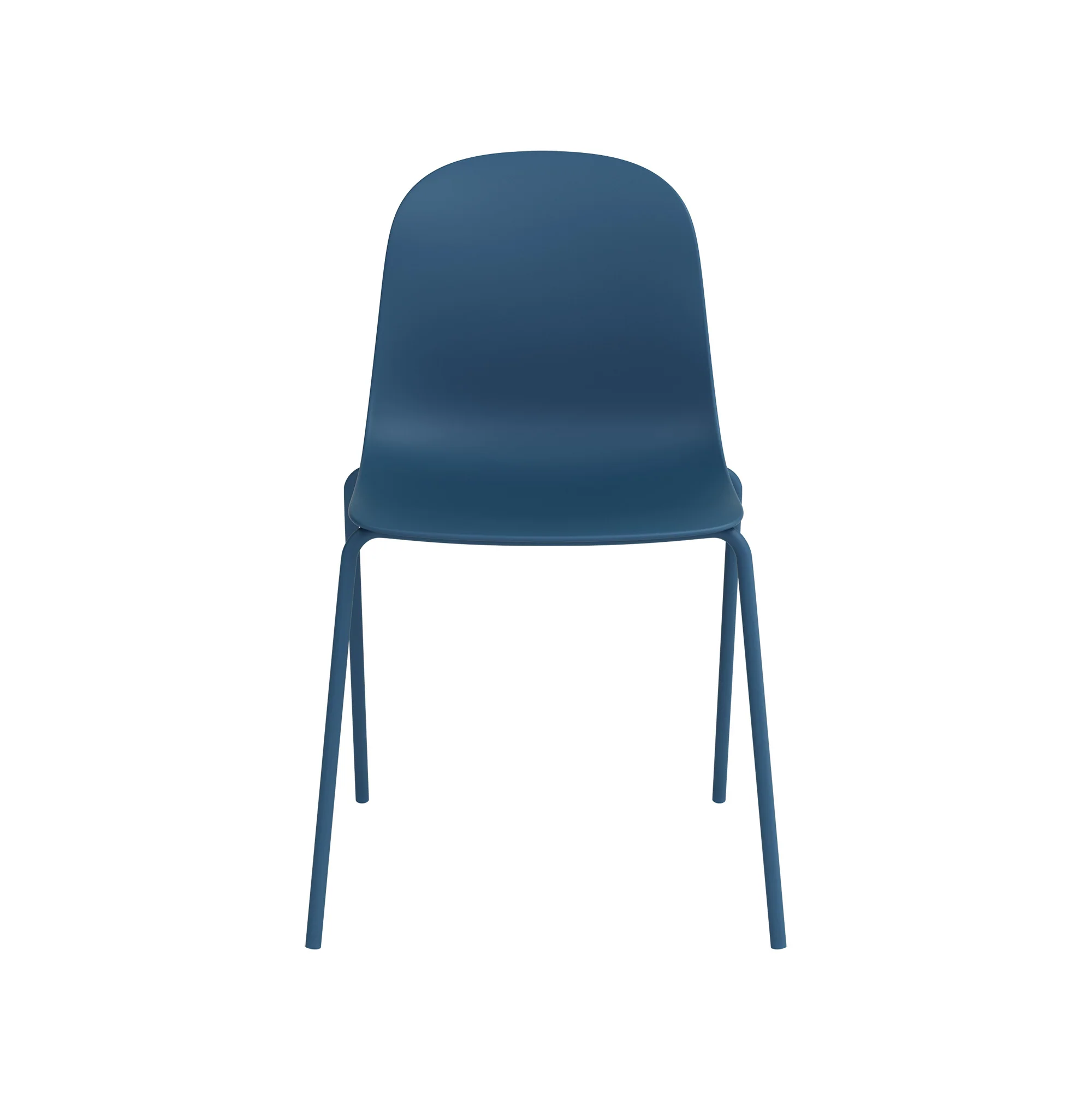 Navy Blue Plastic Side Chair With Metal Feet