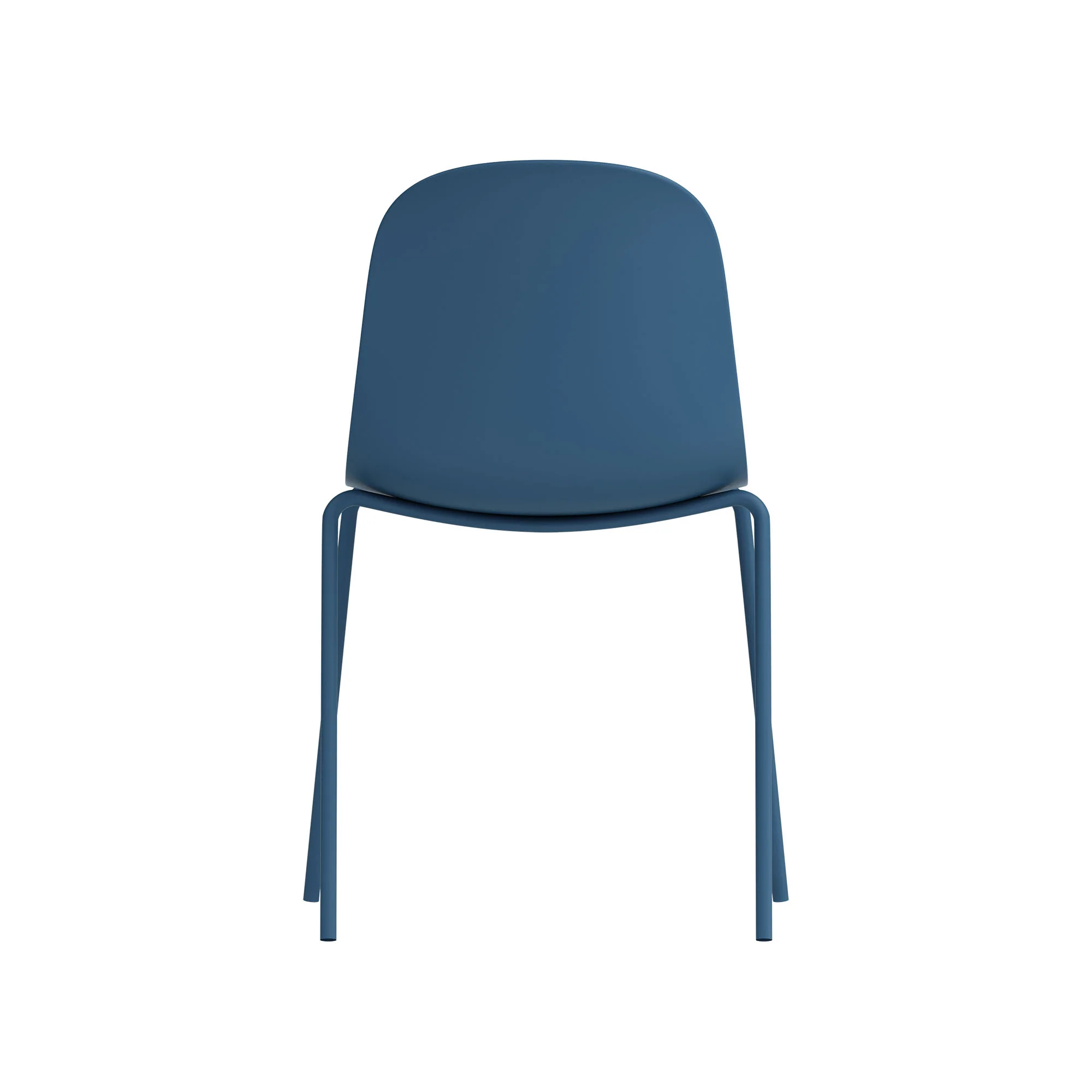 Navy Blue Plastic Side Chair With Metal Feet