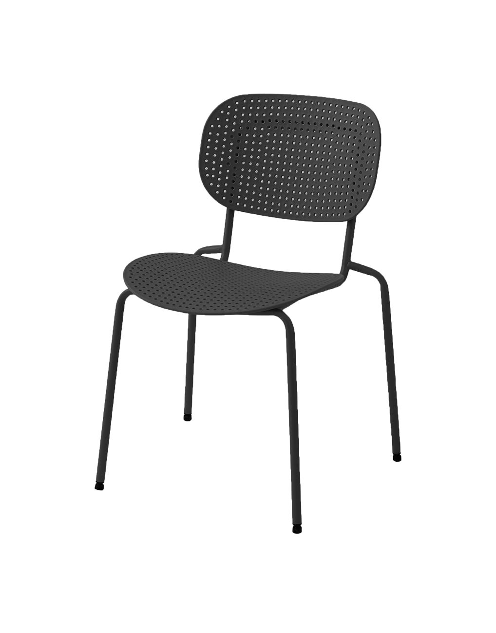 Black Plastic Chair With Metal Frame