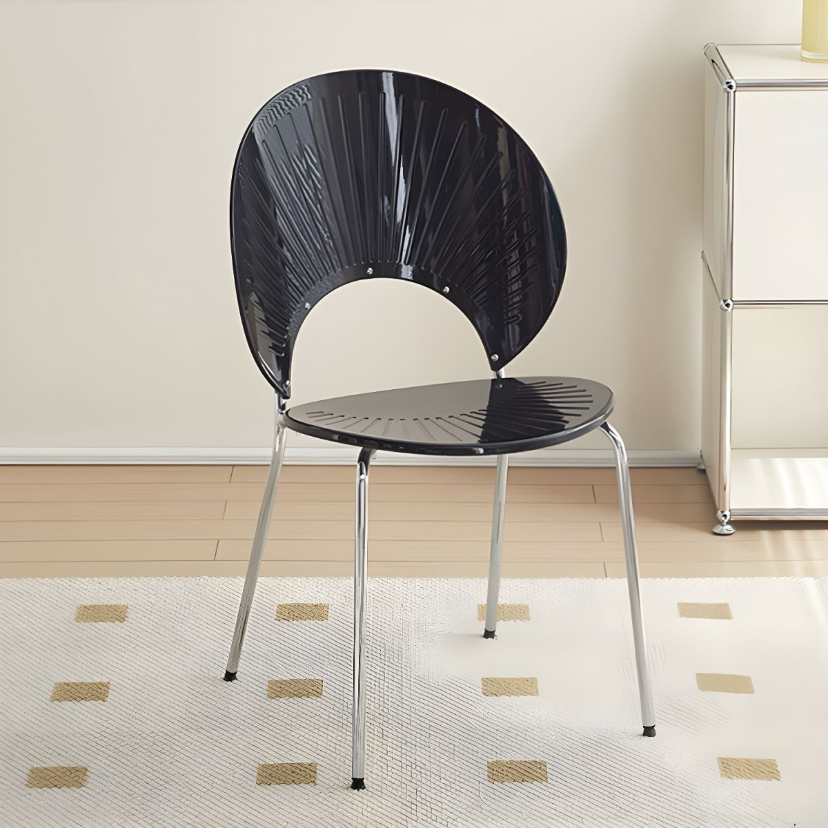 Black Designer Plastic Cafe Chair-PP Chair