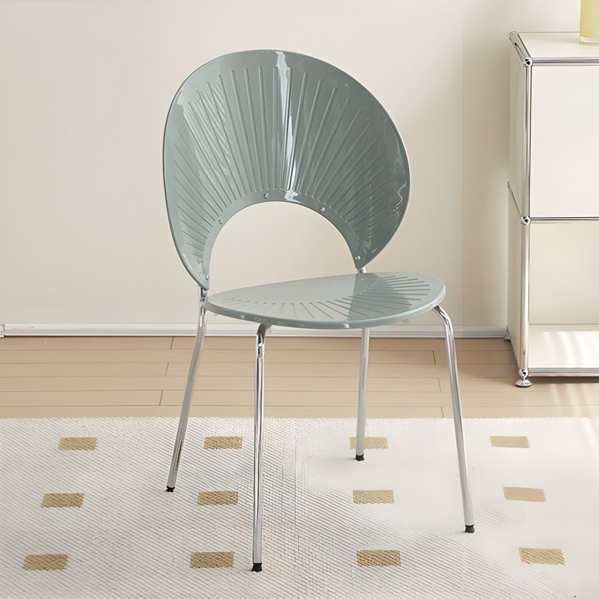 Grey-Green Designer Plastic Cafe Chair-PP Chair